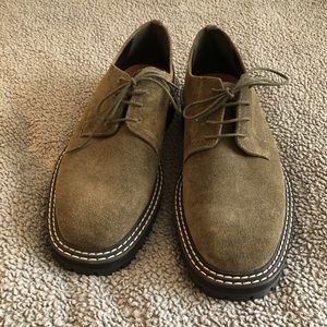 Marks & Spencer Chunky Lace-Up Green Oxford Suede Loafers - Size 10 (UK 7)